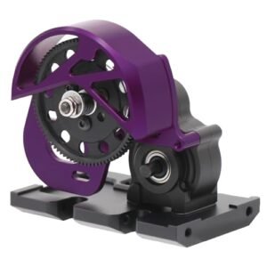 AMK 1/10 Transmission Aluminum SCX10 II Gearbox with Skid Plate for RC Comps Upgrades Accessories Purple