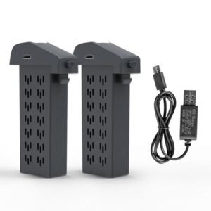 JAAY Generic Drone Battery 3.7V 1500mAh 2 Pack with USB Charging Cable Compatible with Hiturbo S20 Drone