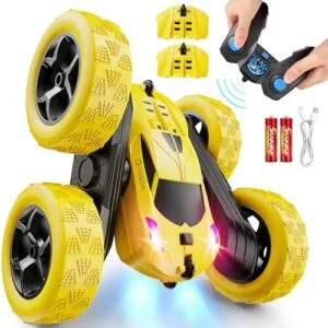 QUNREDA RC Car 4WD Radio Control Stunt Car with Rechargeable Battery for Kids Boys Girls