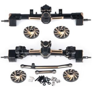 SCX24 Universal Front and Rear Axles Set with Counterweights for 1/24th Scale RC Car Crawler