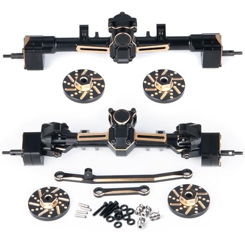SCX24 Universal Front and Rear Axles Set with Counterweights for 1/24th Scale RC Car Crawler