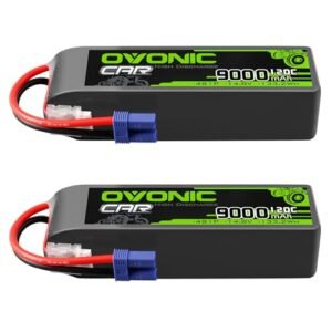 OVONIC 4S LiPo Battery 14.8V 9000mAh 120C with EC5 Plug Powering the World's Fastest RC Helicopter