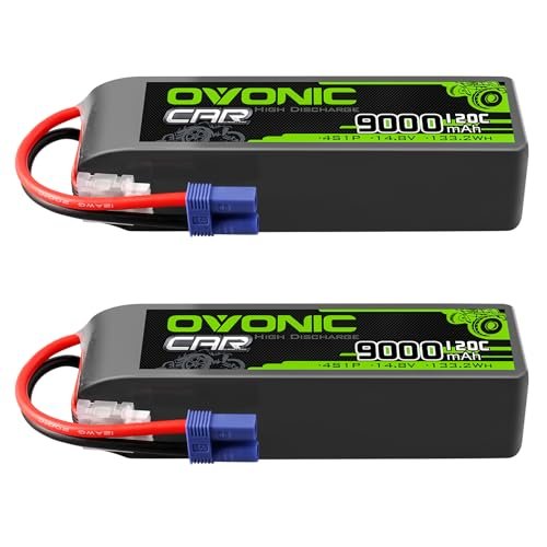 OVONIC 4S LiPo Battery 14.8V 9000mAh 120C with EC5 Plug Powering the World's Fastest RC Helicopter