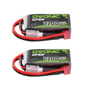 OVONIC 3S Short LiPo Battery 11.1V 2200mAh 120C with Dean-Style T Plug for RC Car Truck Airplane Helicopter Boat Racing at RC Willey Reno Store