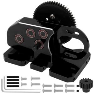 ShareGoo Malcolm in the Middle RC Boat Aluminum 2Low Gearbox Middle Transmission with Overdrive Gear for LCG Chassis Compatible with Axial SCX10 II III 90046 Capra TRX4 1/10 RC Crawler Black