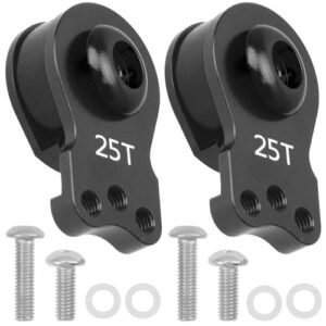 Vgoohobby 2Pcs Aluminum 25T Servo Saver Adjustable Hi Torque for 1/10 RC Car Compatible with Futaba Tamiya Traxxas TRX4 TRX6 SCX10 Capra