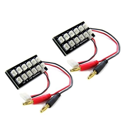 Venom RC Lipo Batteries 2Pcs 2S 7.4V LiPo Parallel Charging Board with JST PH2.0 3 Pin 4.0mm Banana Plug for Imax B6 SCX24 Batteries