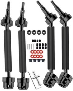 New Bright RC Jeep Parts HopsupRC 45 Steel Drive Shaft CVD Upgrades for 1/10 Big Rock V3 3S BLX 4x4 4WD Stainless Driveshaft Axles ARA4312V3