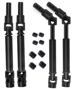 HopsupRC 45 Steel Drive Shaft CVD Upgrades for Helion Dominus 10SC 4X4 RC Truck Stainless Front Rear Driveshaft Axles 4PCS Black