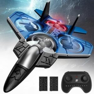 BEZGAR Mini RC Jet F 22 Raptor Remote Control Airplane Stunt Drone with Light for Kids and Beginners