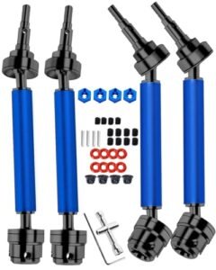 FG RC Parts HopsupRC 45 Steel Drive Shaft CVD Upgrades for 1/10 Senton Granite 3s Blx Mega550 Vortek 3s Blx Stainless Driveshaft Axles ARAC4041 Black with Blue