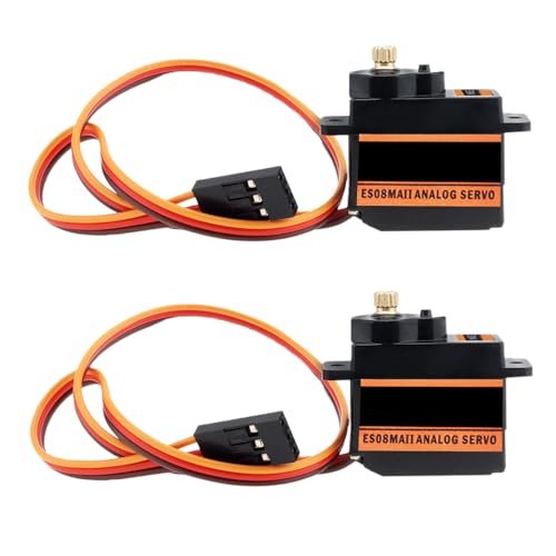 DiGiYes 2 Pack ES08MA II 12g Mini Metal Gear Analog Servo for TWorks RC Models High Speed Servo