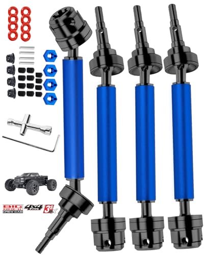 Polaris RC New Bright Steel CVD Drive Shafts for 1/10 Arrma Big Rock V3 3S BLX 4x4 RC Car Upgrade Parts Navy Blue