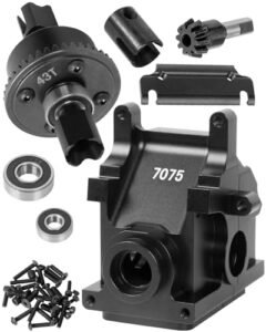 RCHuiWow RC Bulldozer Caterpillar Gearbox Case Upgrade 7075 Alloy Aluminum Diff Housing for 1/7 1/8 Scale RC Models