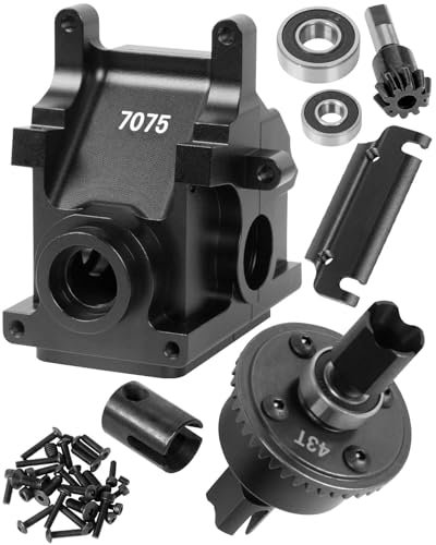 RCMYou Omega RC Fuel Aluminum Gearbox Case Diff Gear 43T 10T Upgrade for Arrma Kraton Senton Outcast Talion Typhon 6S BLX Mojave Felony Limitless