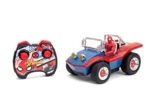 Jada Toys Spider Man RC Buggy Body with Non Removable Figure 7 Inch Turbo Button Remote Control for Kids Ages 6 Plus