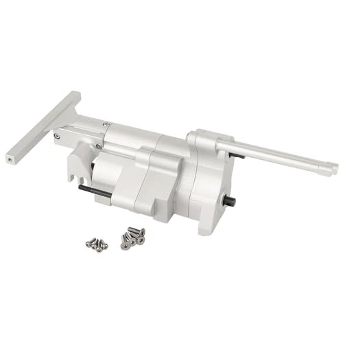 RZXYLRC All Metal Gearbox Transmission Case with RC Post Nominal Letters Regulator Gear Set for Axial SCX10 Pro 1/10 RC Crawler Upgrade Parts Silver