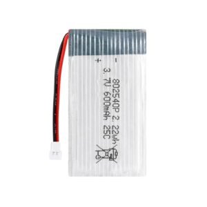 HRYHWASE 3.7V 600mAh 802540P Lipo Rechargeable Battery with XH2.54 Connector for RC Drones