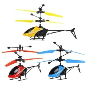 Blue RC Spy Helicopter Toy with USB Sensor LED Remote Control for Kids