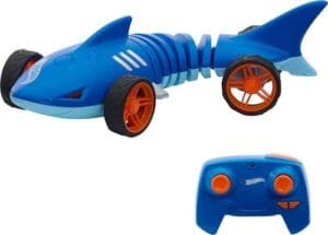 Hot Wheels RC Shark Speeder Remote Control Toy Car 1 15 Scale with Lights Sounds and Bendable Design