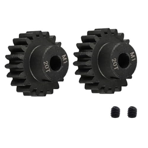 ADORLY 2pcs HD Steel 20t Mod 1 Pinion Gear 5mm for Savage RC Truck Bodies and Other 1/8 Scale Models