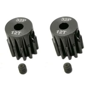 ADORLY 2pcs 3942X Hardened Steel 12 Tooth Pinion Gear 32 Pitch for RC Helicopter Raptor 30 Traxxas Slash Rustler Stampede TRX 4 TRX 6 12T Motor Upgrade Parts