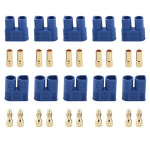 Ruiwaer 5Sets 5Male 5Female EC3 Battery Connector Plugs Banana Plug Female Male Bullet Connector RC ESC LIPO Battery Electric Motor Airplane Quadcopter Parts
