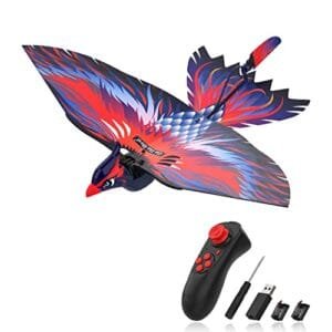 HANVON RC Flying Wing Go Go Bird Bennu 2.4G Remote Control Bionic Flying Toy with 6 Axis Gyro and Fabric Single Wing Design for Kids