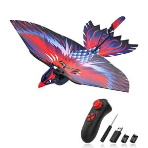 HANVON RC Flying Wing Go Go Bird Bennu 2.4G Remote Control Bionic Flying Toy with 6 Axis Gyro and Fabric Single Wing Design for Kids