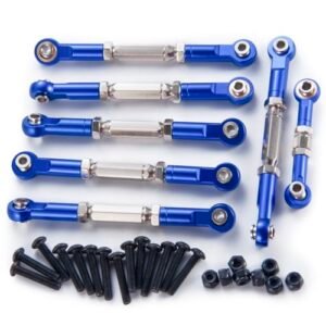 WEFEINO 7PCS Aluminum Adjustable Turnbuckles Camber Links Upgrade Parts for Traxxas 1 10 Slash 4X4 2WD Hoss Rustler VXL Stampede RC Truck Parts