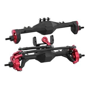 Rebel RC Jet HyBDX CNC Aluminum Alloy Anodized Portal Axle Upgrade for 1/10 SCX10 II Rock Crawlers Red