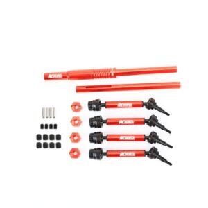 RCAWD 4pcs Drive Shafts and Center Driveshaft Set Compatible with Arrma Big Rock Senton Vorteks Granite 3S BLX Mega 550 Upgrade Parts Red Perfect for RC Rock Crawler Wheels and Tires