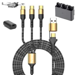 Tosiicop Fast Lane RC 7.2 V Battery Charger 5FT 3 in 1 USB Type C 5A Fast Charging Cable for DJI Drones