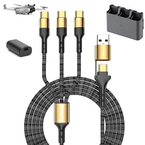 Tosiicop Fast Lane RC 7.2 V Battery Charger 5FT 3 in 1 USB Type C 5A Fast Charging Cable for DJI Drones