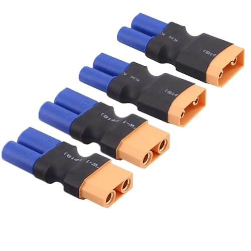 Wmzjnljy 4pcs XT90 to EC5 Male Female Connector Adapter for RC FPV Battery Charging ESC W54 4