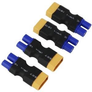Wmzjnljy 4pcs Male XT60 to Female EC3 Adapter for Rhino RC Wheels Drone Car Lipo NiMH Battery Charger ESC