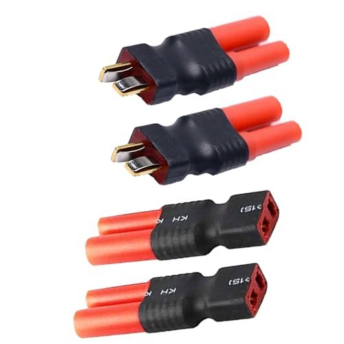 Wmzjnljy 4Pcs T Plug Male Female to HXT 4mm Wireless Connector RC LiPo Battery Connector Adapters W57 4