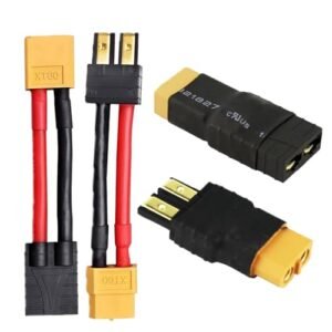 WMZJNLJY 2 Pair Trax Plug Battery to XT60 Male Female Connectors RC Wireless Charger Adapter LiPo W60 4