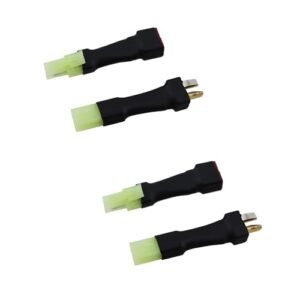 Maxmoral 4pcs Wireless T Plug Male Female to Mini Female Male Connector Adapter RC Battery Adapter Cable 2PCS Male 2PCS Female for Most Airsoft Setup