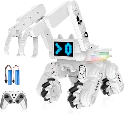 Mukola 2.4Ghz Remote Control Smart Robot Toy with Rechargeable Battery LED Screen Emojis for Kids Ages 4 12