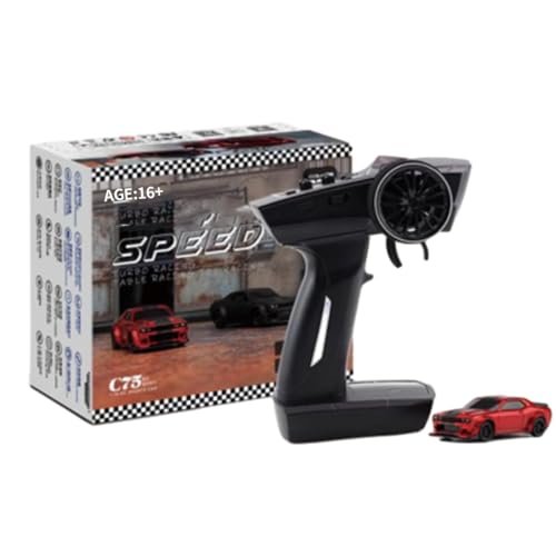 ZYGLO Turbo Racing C75 High Speed RC Electric Rear Drive Racing Car 1 76 Scale 2 4G 4CH Wireless Remote Control RTR Version Red for Boys