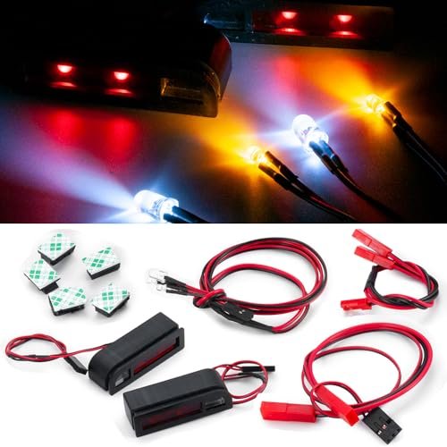 MOHERO RC Car LED Light Kit Headlights Taillight Set for 1/10 Scale RC Drag Car