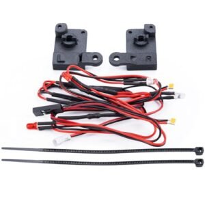 RCHUBAM RC Light Kit -4 Headlights & 2 Taillights Kit/Front Bumper Frame with 2 LED Light / 4 LEDs Body Shell Roof Lights for TRX4M K10 F150 1/18 Crawler Car (Headlights & Taillights Kit)