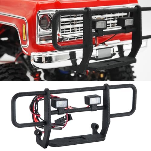 RCHUBAM RC Light Kit - 4 Headlights & 2 Taillights + Front Bumper Frame / 4 LEDs Body Shell Roof Lights for TRX4M K10 F150 1/18 Crawler Car