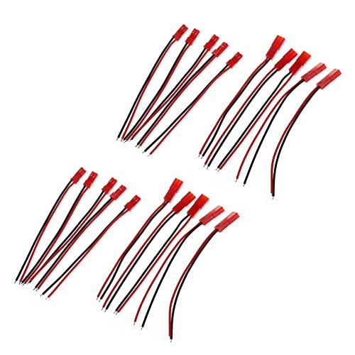 Soaying 10 Pairs 22AWG 100mm 2Pin JST Male Female Plug Connector Wires for RC Battery Motor