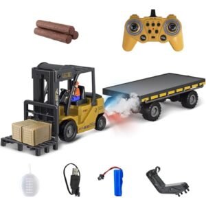 Leopmase Crown RC Forklift Toy with 2.4Ghz Radio Control 11 Channel Functions and Rechargeable Batteries for Kids