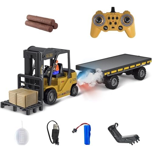 Leopmase Crown RC Forklift Toy with 2.4Ghz Radio Control 11 Channel Functions and Rechargeable Batteries for Kids
