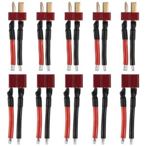 QCCAN 5 Pairs T Plug Connector Wire Female Male 14AWG Silicon Wire for RC Lipo Battery Cable Drone