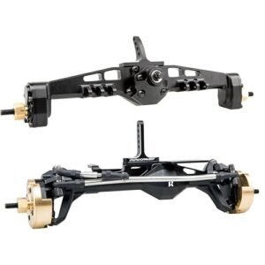 Rhino Capra Metal Complete Front Rear Portal Axle Set for RGT RC Cars 1/10 Scale Axial SCX10 I SCX10 II Redcat GEN8 EX86100 Black
