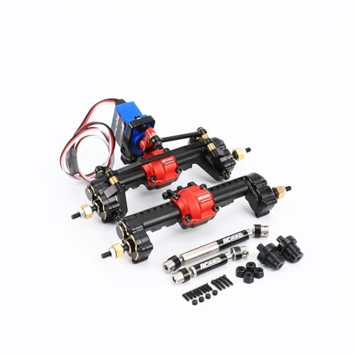 RCAWD TRX4M Portal Axles Differential Gear and Servo Upgrade Kit for 1/18 Scale RC Trophy Truck